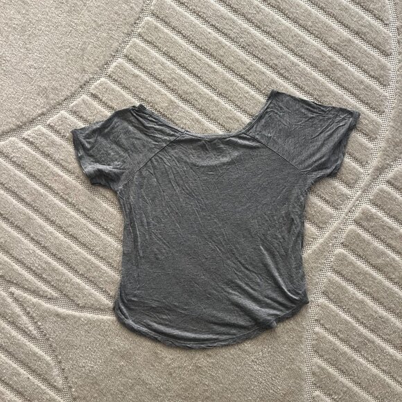 Brandy Melville Light Grey Scoop Neck T Shirt, in OS - Picture 4 of 5